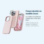 Accessoire ajusté au modèle exact – Coque Silicone Rose + Verre Trempe et Protection Camera Arriere Pour iPhone 14 Pro Max