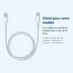 Accessoire ajusté au modèle exact – Cable USB-C USB-C 1m pour iPhone/MacBook / iMac / Mac mini