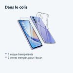 Contenu du colis – Coque Silicone Transparente + 2 Verres Trempes Pour Samsung Galaxy A34 5G