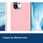Vue de détail – Coque Silicone Rose + 2 Verres Trempes Pour Xiaomi Mi 11 Lite