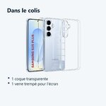 Contenu du colis – Coque Silicone Transparente + Verre Trempe Pour Samsung Galaxy S25 Plus