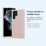 Accessoire ajusté au modèle exact – Coque Silicone Rose pour Samsung Galaxy S22 Ultra –