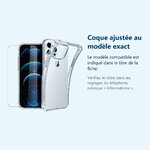 Accessoire ajusté au modèle exact – Coque antichoc pour iPhone 12 Pro Max (6,7 pouces) et Verre Trempé Film Protection Ecran