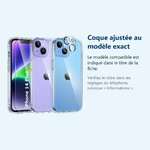 Accessoire ajusté au modèle exact – Coque Silicone Transparente + Verre Trempe et Protection Camera Arriere Pour iPhone 14 Pl