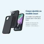 Accessoire ajusté au modèle exact – Coque Silicone Noir + Verre Trempe et Protection Camera Arriere Pour iPhone 14 Plus