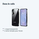 Contenu du colis – Coque Silicone Transparente + 2 Verres Trempes Pour Samsung Galaxy S25 Edge