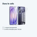 Contenu du colis – Coque Silicone Transparente + 2 Verres Trempes Pour Samsung Galaxy S26 Plus