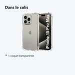 Contenu du colis – Coque Silicone Transparente Angles Renforces Pour iPhone 15 Pro Max / Ultra