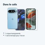 Contenu du colis – Coque Silicone Transparente Angles Renforces + Verre Trempe Pour Google Pixel 9 / Pixel 9 Pro