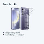 Contenu du colis – Coque Silicone Transparente + Verre Trempe Pour Samsung Galaxy S24