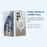 Accessoire ajusté au modèle exact – Coque Silicone Transparente Compatible Magsafe + Verre Trempes et Protection Camera Arrie