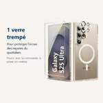 Verre trempé pour protéger lécran – Coque Silicone Transparente Compatible Magsafe + Verre Trempes et Protection Camera Arri