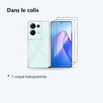 Contenu du colis – Coque Silicone Transparente + 2 Vitres Protection Ecran Pour Oppo Reno 8 Pro 5G