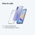 Contenu du colis – Coque Transparente pour Samsung Galaxy A34 5G (6,6 pouces) et Verre Trempé Film Protection Ecran