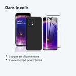 Contenu du colis – Coque Silicone Noir + Verre Trempe Pour Oppo Find X5 Pro