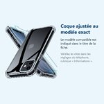 Accessoire ajusté au modèle exact – Coque Silicone Angles Renforces + 2 Vitres Protection Ecran Pour Apple iPhone 12