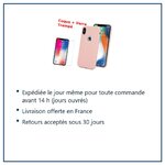 Expédition le jour même, livraison offerte, retours sous 30 jours – Coque Silicone pour iPhone X / Xs Rose Antichoc + 2 Verre