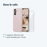 Contenu du colis – Coque Silicone Rose + Verre Trempe Pour Samsung Galaxy A54 5G