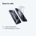Contenu du colis – Coque Silicone Transparente + Verre Trempe Pour iPhone 15 Pro Max / Ultra