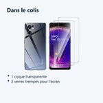 Contenu du colis – Coque Silicone Transparente + 2 Verres Trempes Pour Oppo Find X5 Lite