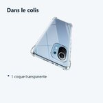 Contenu du colis – Coque Silicone Transparente Quatre Coins Renforces Pour Xiaomi Mi 11 Lite 5G NE