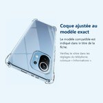Accessoire ajusté au modèle exact – Coque Silicone Transparente Quatre Coins Renforces Pour Xiaomi Mi 11 Lite 5G NE