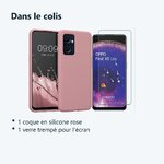 Contenu du colis – Coque Silicone Rose + Verre Trempe Pour Oppo Find X5 Lite