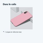 Contenu du colis – Coque Silicone Pour iPhone X / Xs Couleur Rose Haute Protection
