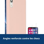 Vue de détail – Coque Silicone pour iPhone Xr Rose Antichoc + 2 Verres Trempes