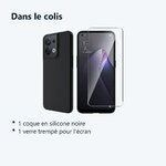 Contenu du colis – Coque Silicone Couleur Noire + Verre Trempe Pour Oppo Reno 8 5G
