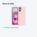 Contenu du colis – Coque Silicone Rose Pour iPhone 16 Plus