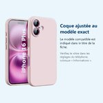 Accessoire ajusté au modèle exact – Coque Silicone Rose Pour iPhone 16 Plus