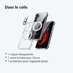 Contenu du colis – Coque Silicone Transparente Compatible Magsafe + Verre Trempes et Protection Camera Arriere Pour Samsung G