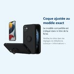 Accessoire ajusté au modèle exact – Coque Silicone Pour iPhone 13 Couleur Noir Avec Anneau Support + Verre Trempe Protection