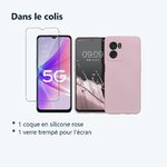 Contenu du colis – Coque Silicone Couleur Rose + Verre Trempe Pour Oppo A77 5G / A57 5G