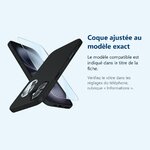 Accessoire ajusté au modèle exact – Coque Silicone Noir + Verre Trempe et Protection Camera Arriere Pour iPhone 16
