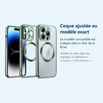 Accessoire ajusté au modèle exact – Coque Silicone Pour iPhone 14 Pro Max Couleur Vert Compatible Magsafe