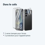 Contenu du colis – Verres Trempes et Protections Camera Arriere Transparent X2 Pour Samsung Galaxy S24