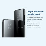 Accessoire ajusté au modèle exact – Coque Folio Rabat Miroir Pour Samsung Galaxy S23 Plus Couleur Noir