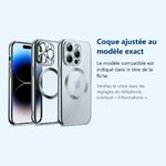 Accessoire ajusté au modèle exact – Coque Silicone Pour iPhone 14 Pro Max Couleur Argent Compatible Magsafe