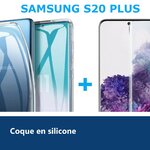 Vue de détail – COQUE SILICONE + VERRE TREMPE POUR SAMSUNG S20 PLUS