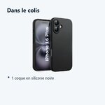 Contenu du colis – Coque Silicone Noir Pour iPhone 16 Plus