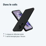 Contenu du colis – Coque Silicone Noir + Verre Trempe Pour Xiaomi Redmi Note 12 Pro Plus
