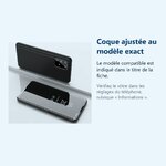 Accessoire ajusté au modèle exact – Coque Etui Rabat Miroir Noir pour Samsung S20