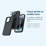 Accessoire ajusté au modèle exact – Coque Silicone Noir + Verre Trempe et Protection Camera Arriere Pour iPhone 14 Pro Max