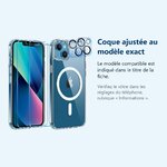 Accessoire ajusté au modèle exact – Coque Silicone Transparente Compatible Magsafe + Verres Trempes et Protections Camera Arr