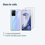 Contenu du colis – Coque Silicone Transparente + 2 Verres Trempes Pour Xiaomi 11T / 11T Pro