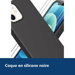Vue de détail – Coque Silicone Noire + 2 Verres Trempes Pour iPhone 13 Mini