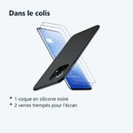 Contenu du colis – Coque Silicone Noire + 2 Verres Trempes Pour Xiaomi Mi 11i