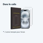 Contenu du colis – Verres Trempes X2 Pour iPhone 16 Plus